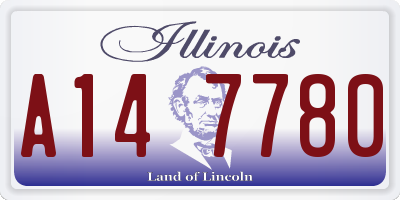 IL license plate A147780