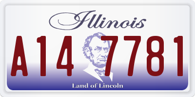 IL license plate A147781
