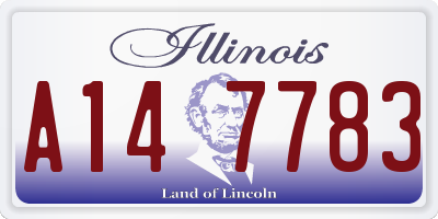 IL license plate A147783