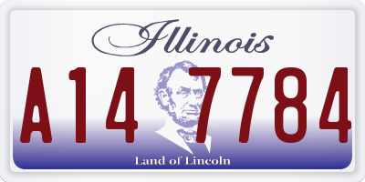 IL license plate A147784