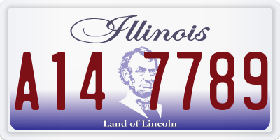 IL license plate A147789