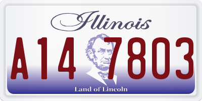 IL license plate A147803