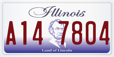IL license plate A147804