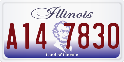 IL license plate A147830