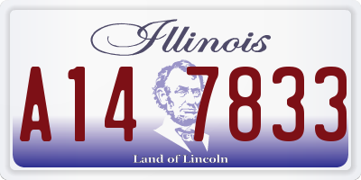 IL license plate A147833