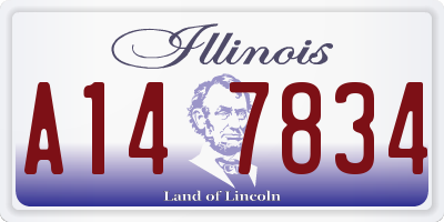 IL license plate A147834