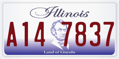 IL license plate A147837