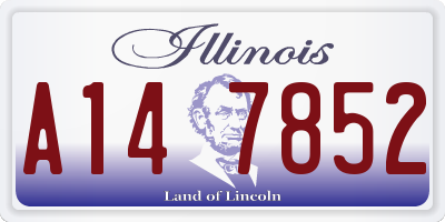 IL license plate A147852