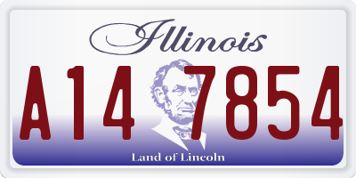 IL license plate A147854