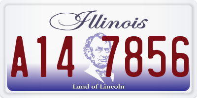 IL license plate A147856