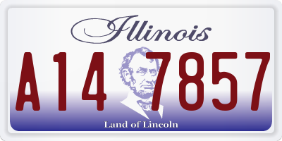 IL license plate A147857