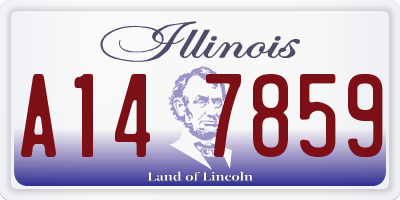 IL license plate A147859