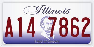 IL license plate A147862