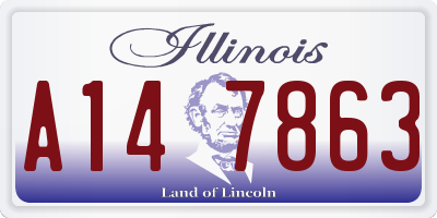 IL license plate A147863