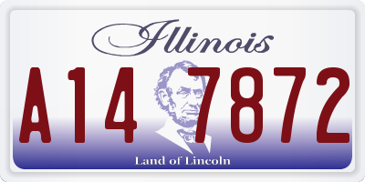 IL license plate A147872