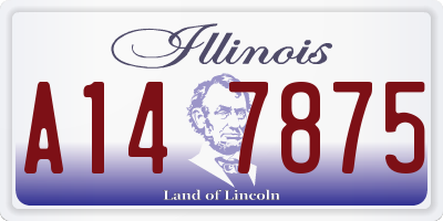 IL license plate A147875