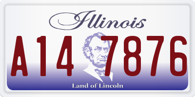IL license plate A147876