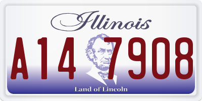 IL license plate A147908