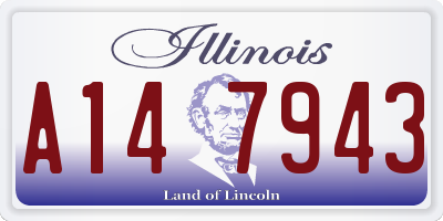 IL license plate A147943