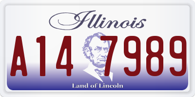 IL license plate A147989