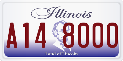 IL license plate A148000
