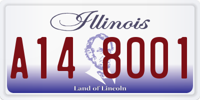 IL license plate A148001