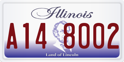 IL license plate A148002