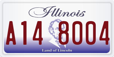 IL license plate A148004