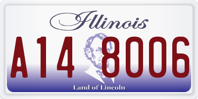 IL license plate A148006
