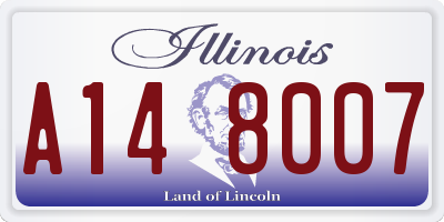 IL license plate A148007