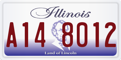 IL license plate A148012