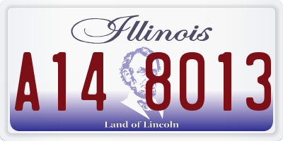 IL license plate A148013