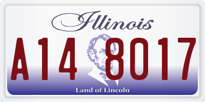 IL license plate A148017