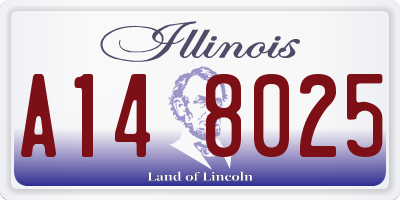IL license plate A148025