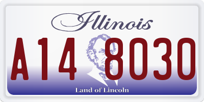 IL license plate A148030