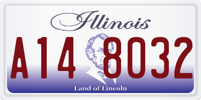 IL license plate A148032