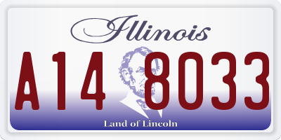 IL license plate A148033