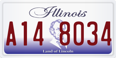 IL license plate A148034