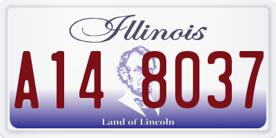 IL license plate A148037