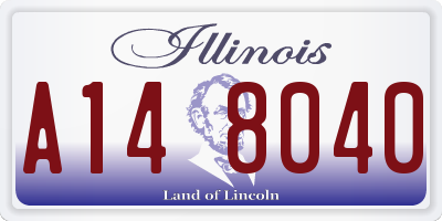 IL license plate A148040
