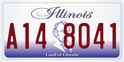 IL license plate A148041