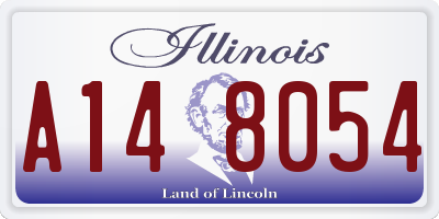 IL license plate A148054