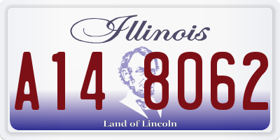 IL license plate A148062