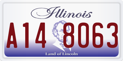 IL license plate A148063
