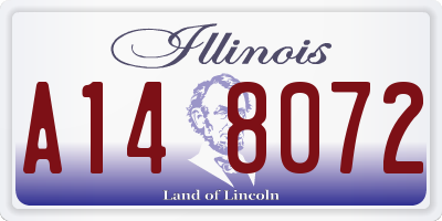 IL license plate A148072
