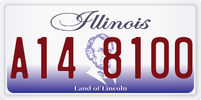 IL license plate A148100