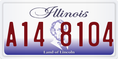 IL license plate A148104