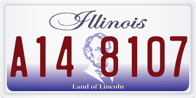 IL license plate A148107