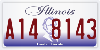 IL license plate A148143