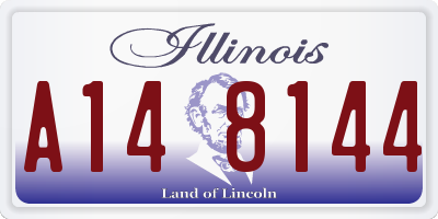 IL license plate A148144